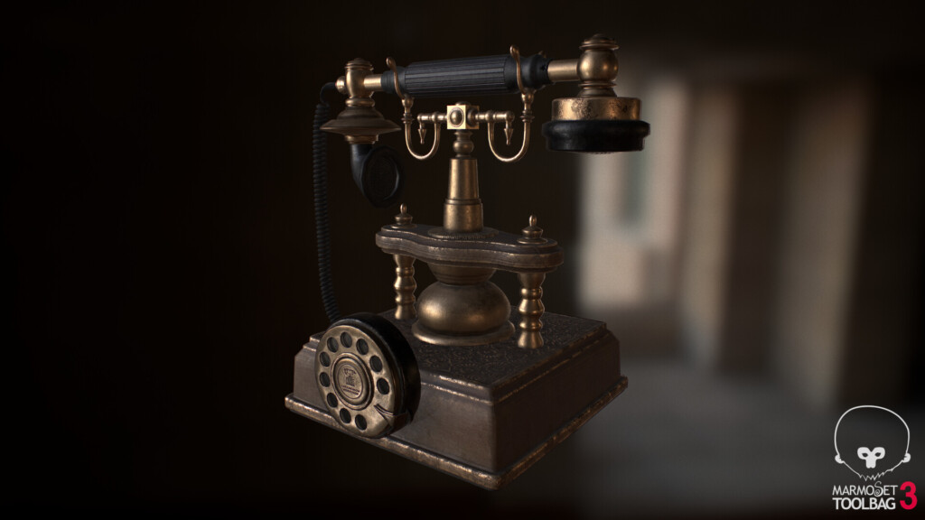 RealTime 3D Vintage Telephone - Marmoset Turntable, progetto di Giuseppe Gambera, immagine 1 di 5