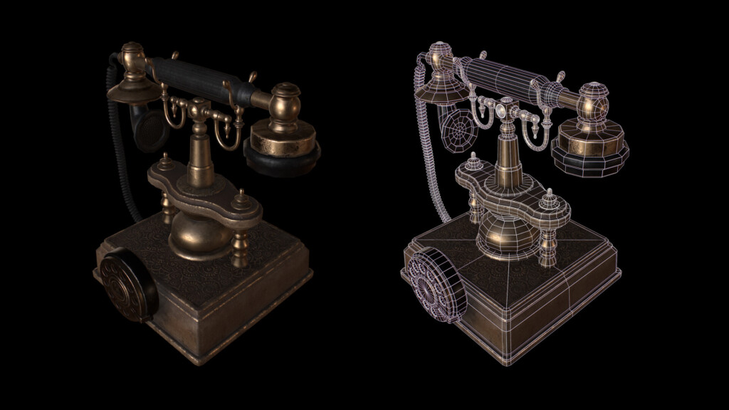 RealTime 3D Vintage Telephone - Marmoset Turntable, progetto di Giuseppe Gambera, immagine 4 di 5